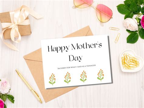 mothers day card printable mothers day gift printable etsy