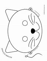 Cat Mask Printable Animal Masks Coloring Template Face Craft Halloween Clipart Kids Party Jr Paper Cute Print Masque Chat Woojr sketch template