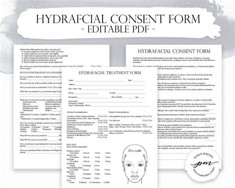 hydrafacial consent form template hydrafacial client intake etsy