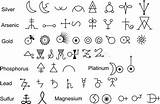 Symbolen Alchemical Simboli Elementi Elementen Alchemie Alchemistische Bord sketch template