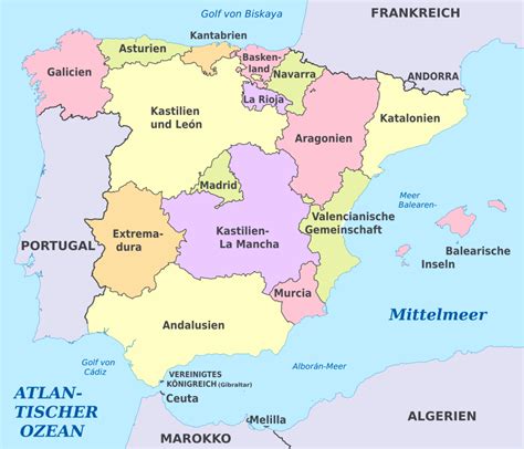 karte von spanien spanien karte  wissenswertes