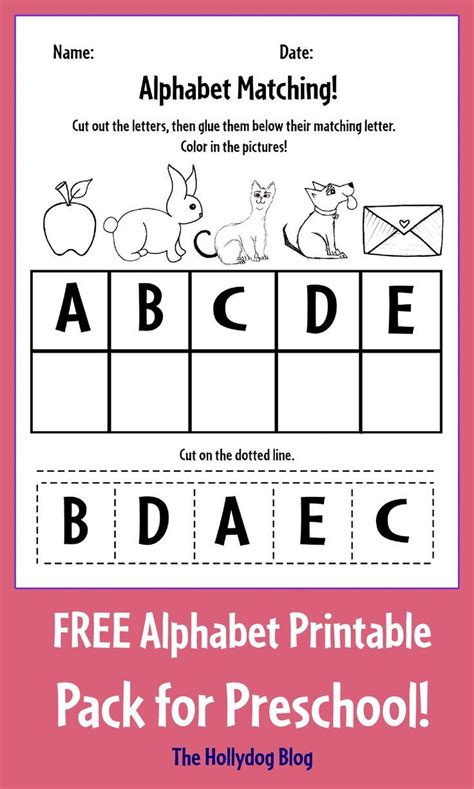 printable alphabet worksheet  preschool