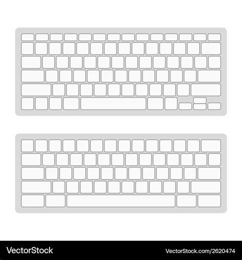 computer keyboard blank template set royalty  vector