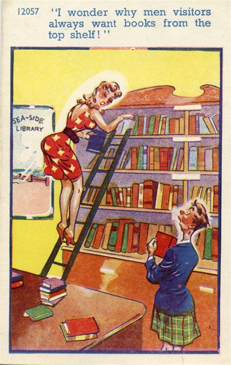 Top Shelf Material 1950s Saucy Seaside Postcard Funny Cartoon