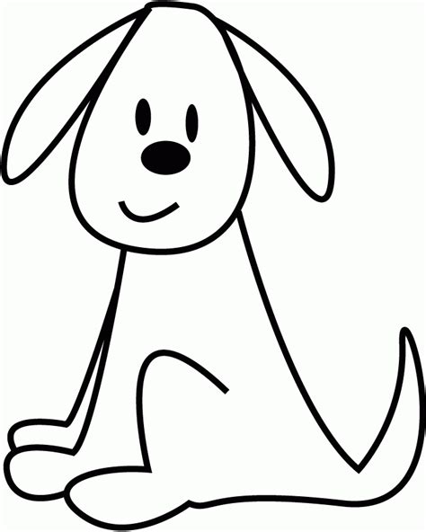 sitting dog outline image picture coloring home