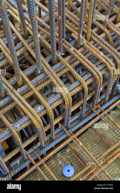 steel reinforcement bars   reinforced concrete construction stock photo alamy