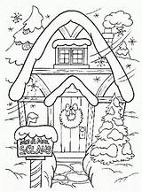 Winter Coloring Village Pages Getcolorings sketch template