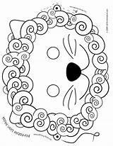Coloring Lion Mask Printable sketch template