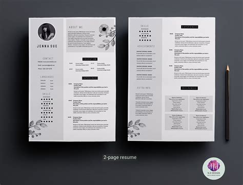 modern  page resume template behance