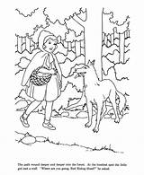 Hood Riding Coloring Red Little Fairy Tale Pages Wolf Stories Story Kids Classic Sheets Children Colouring Clipart Grandma Mother Preschool sketch template