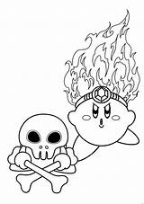 Kirby Coloring Pages Printable Fire sketch template