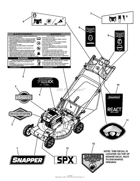 snapper spxv   gt   propelled manual start mower parts diagram