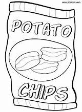 Coloring Chips Pages Potato Chip Colouring Fylla Teckningar Printable Se Bildresultat För Google Kids Easy Popular sketch template