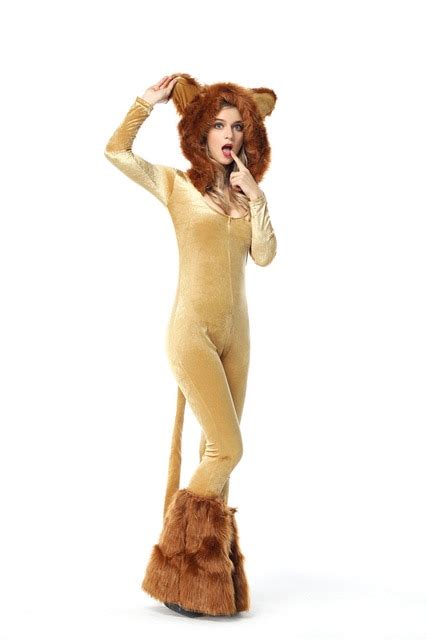sexy cat woman fancy dress costume furry leopard jumpsuit fluffy cat