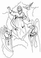 Assumption Mary Virgin Blessed Coloring Pages Mysteries Glorious Rosary sketch template