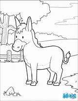 Burro Bosque Donkey Animals Epingle Coq Línea Granja sketch template
