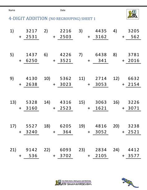 grade  addition worksheets math worksheets printable grade  math