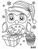 Coloring Christmas Pages Owl Cute Kids Printable Papers Print Merry Book Will Reindeer Sleigh sketch template