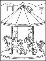 Carnival Coloring Pages Fair Carousel Printable Kids Fun Colouring Rides Horse Sheets Amusement Color Funfair Print Night Beautiful Creative Boys sketch template