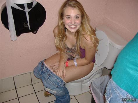 blonde girl pees pants