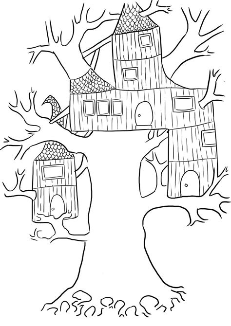 tree house coloring pages