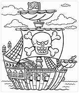 Piratenschip Knutselidee Kleurplaten sketch template