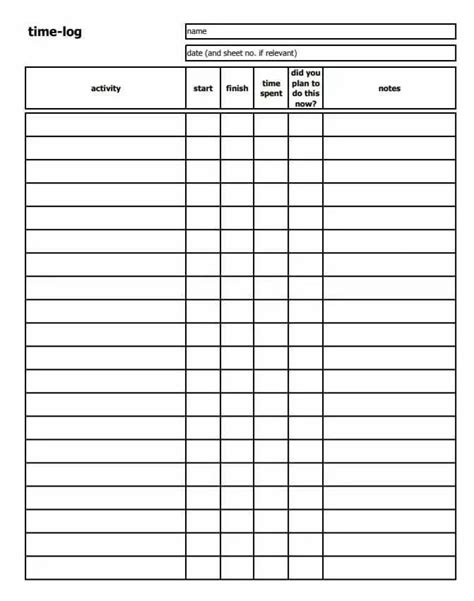 time management worksheet  students adults time