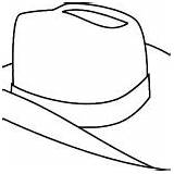 Coloring Pages Hat Cowboy Outline sketch template