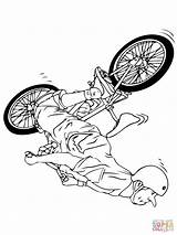 Bmx Coloring Pages Bike Drawing Falls Printable Kids Cycling Color Print sketch template