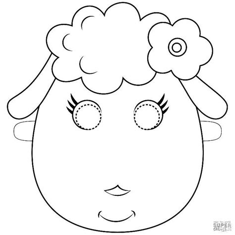 sheep mask coloring page  printable coloring pages