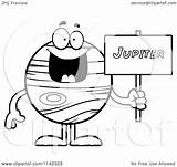 Jupiter Planet Clipart Cartoon Coloring Sign Holding Outlined Thoman Cory Vector Clipartof Clipartpanda Regarding Notes sketch template