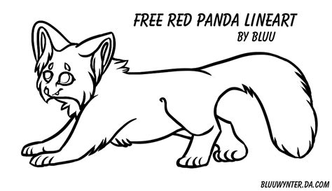 red panda lineart   bluuwynter  deviantart