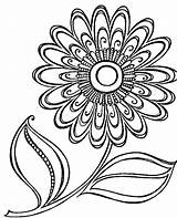 Flower Single Coloring Pages Shrink sketch template