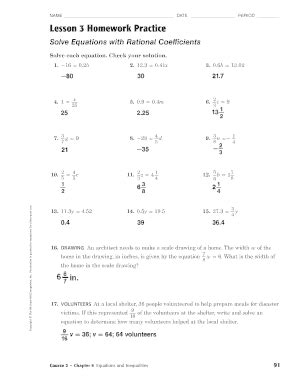 solve equations  rational coefficients answers fill