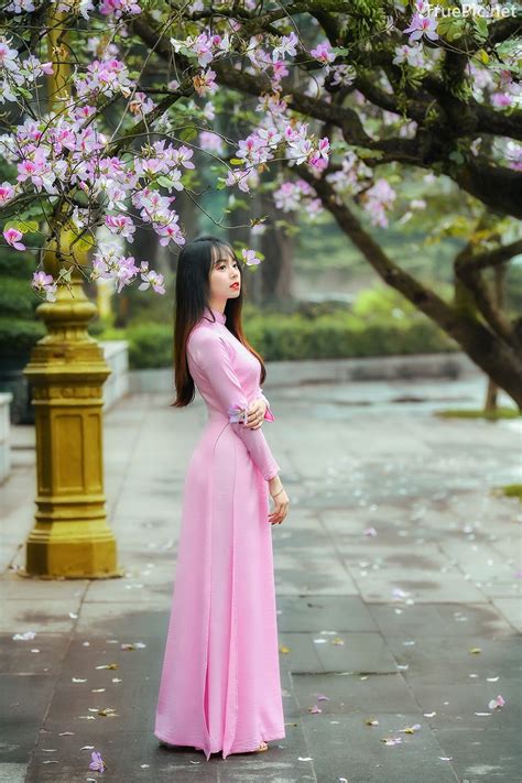 Dreamy Purple Of Ao Dai Gentle And Soft Of Beautiful