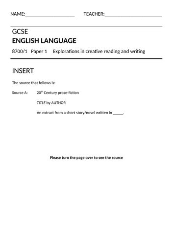 aqa gcse english language paper  exam paper bundle teaching resources