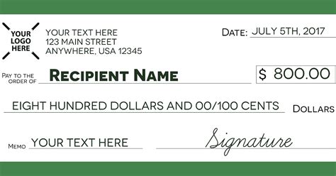 large blank cheque template