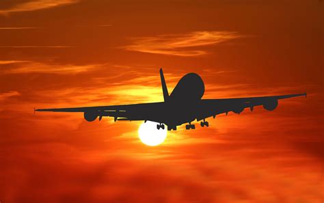 airplane sunset travel  stock photo public domain pictures