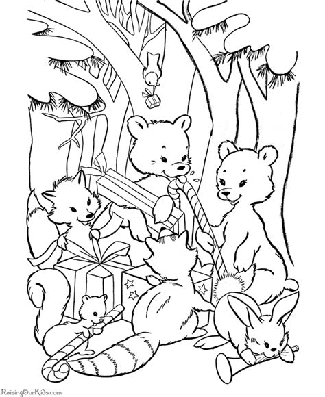 christmas coloring pages animals pages