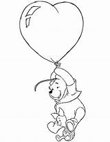 Heart Balloon Holding Pooh Winnie Hand Coloring Pages Printable Drawing Colouring Library Clipart Piglet Getdrawings sketch template