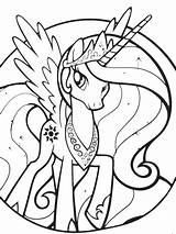 Coloring Celestia Princess Pages Pony Little sketch template