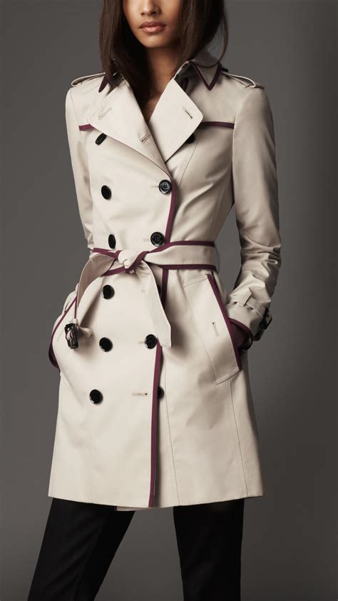 burberry contrast piping trench coat  natural lyst