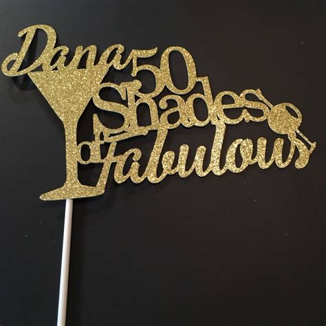 any age cake topper 50 shades glitter birthday cake topper 50th