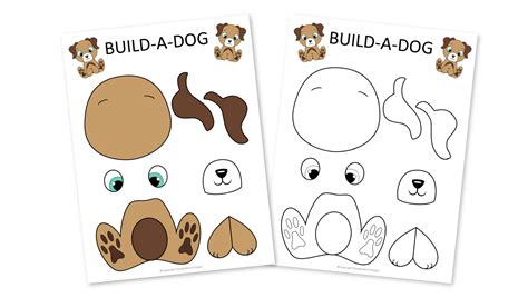 printable build  dog craft  kids simple mom project