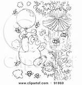 Bees Outline Bannykh Alex Bear Coloring Royalty Clipart Illustration Rf sketch template