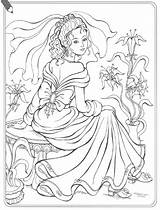 Coloring Pages Princess Adult Adults Fairy Disney Book Printable Princesses Sheets Books Fantasy Detailed Color Kids Drawing Mandalas раскраска Dop sketch template