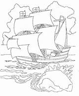 Coloring Pages Plymouth Rock Template Plantation Thanksgiving Gif Mayflower Pilgrims sketch template