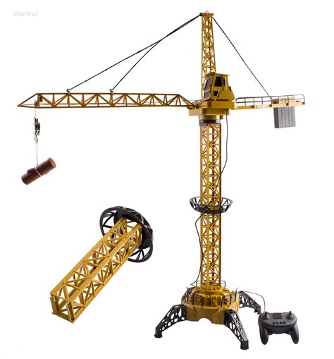 wolvol   tall wired remote control crawler crane toy  boys