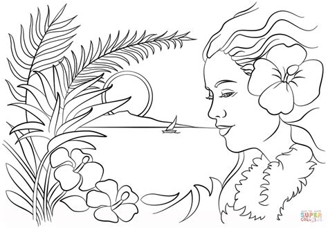 hawaiian flowers coloring pages  hawaii flowers coloring pages
