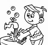 Washing Wash Hands Coloring Hand Pages Drawing Clipart Printable Hygiene Personal Kids Sheet Germ Preschoolers Sheets Boy Handwashing Girl Book sketch template